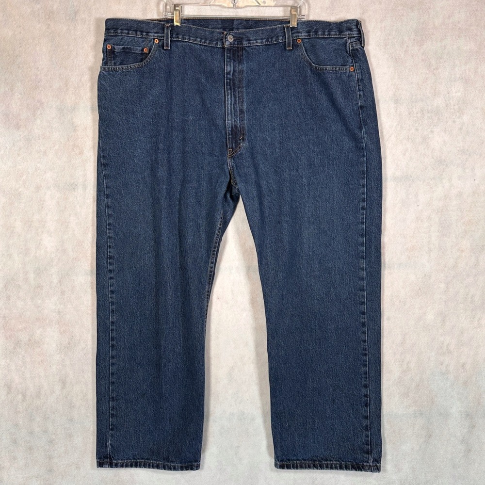 Levi's Jeans Mens 48x29 505 Regular Fit Blue Excellent Straight Leg Denim